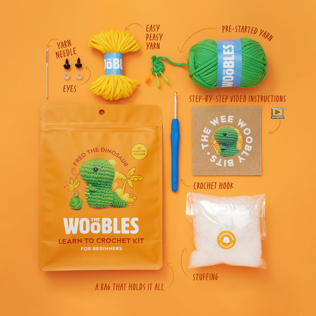 Fred the Dinosaur Crochet Kit